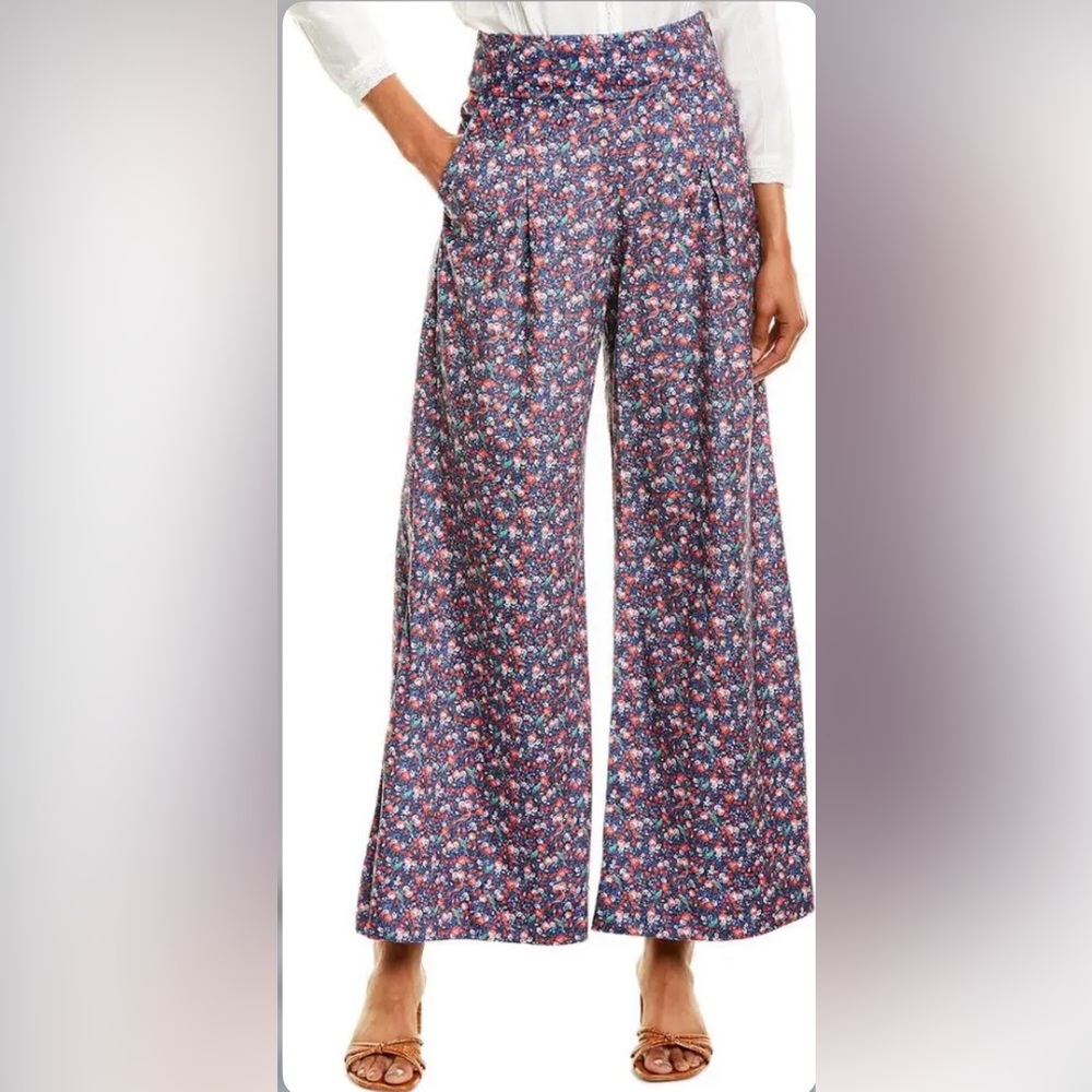Farm Rio Liberty Flowers Velvet Wide Leg Pants